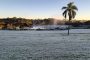 Serra catarinense registra -9,2º C e cascata fica congelada