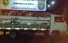 Entre Rios do Oeste: BPFRON apreende caminhão carregado com cigarros contrabandeados