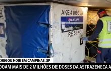 Mais de 2 milhões de vacinas contra Covid doadas pelos EUA chegam ao Brasil