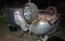 Homem fica ferido após veículo capotar na PR 495, entre Serranópolis e Medianeira