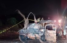 Mulher morre carbonizada após veículos baterem de frente em Medianeira