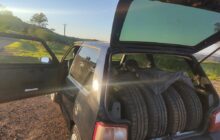 PRE de Santa Helena apreende veículo carregado com pneus contrabandeados