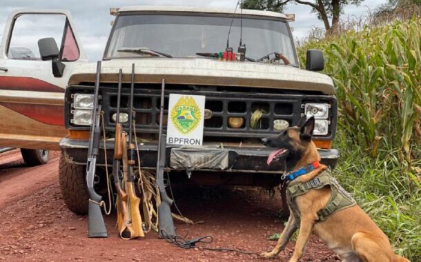 BPFron apreende veículo e armas de caçadores ilegais