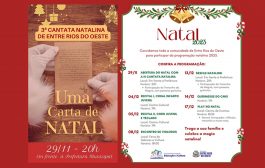 Hoje tem abertura do Natal e 3ª Cantata Natalina em Entre Rios do Oeste