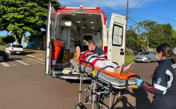Santa Helena: Mulher fica ferida em acidente envolvendo carro e moto