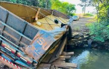 Ponte quebra e provoca acidente no interior de Marechal Rondon