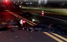Casal em motocicleta morre ao bater de frente com ônibus na BR 277, em Cascavel