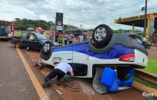 Acidente no Trevo da Cacic deixa uma pessoa ferida em São Miguel do Iguaçu