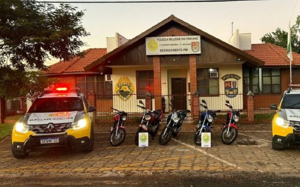 Polícia Militar de Missal e Itaipulândia apreendem motocicletas na Operação “No Grau/Base Náutica”